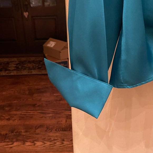 Blue Finley tie waist blouse. - Picture 4 of 8